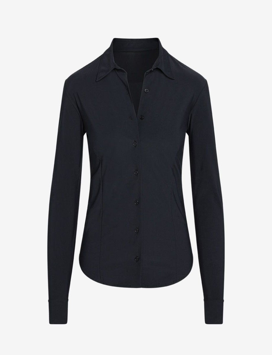 Womens COMMANDO Topstops | Classic Button Down Black