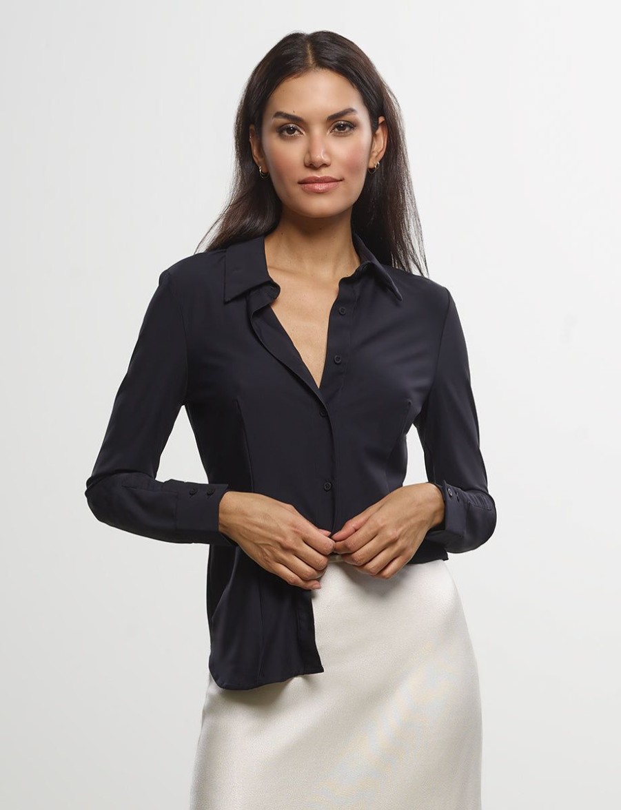 Womens COMMANDO Topstops | Classic Button Down Black