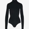 Womens COMMANDO Bodysuitsbodysuits | Ballet Long Turtleneck Bodysuit With Thumbholes Black