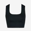 Womens COMMANDO Topstops | Neoprene Squareneck Crop Top Black