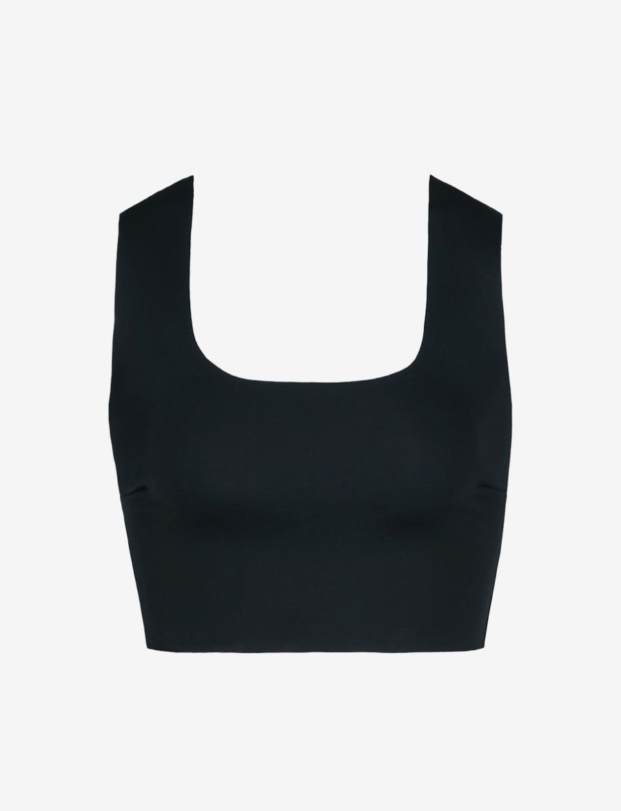 Womens COMMANDO Topstops | Neoprene Squareneck Crop Top Black