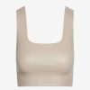 Womens COMMANDO Topstops | Faux Leather Squareneck Crop Top