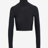 Womens COMMANDO Topstops | Butter Long Sleeve Cropped Turtleneck Black