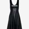 Womens COMMANDO Skirts & Dressesskirts & Dresses | Faux Leather V-Neck Founder Dress Black