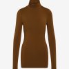 Womens COMMANDO Topstops | Butter Long Sleeve Turtleneck Cinnamon