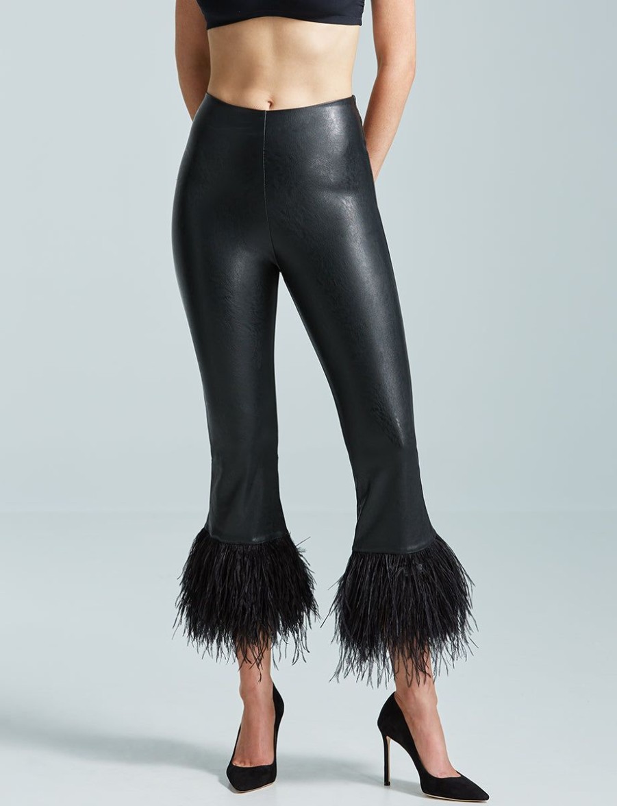 Womens COMMANDO Pants & Shortspants & Shorts | Faux Leather Feather Crop Flare