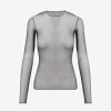 Womens COMMANDO Topstops | Chic Mesh Long Sleeve Tee Black