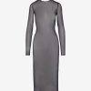 Womens COMMANDO Skirts & Dressesskirts & Dresses | Chic Mesh Long Sleeve Midi Dress Black