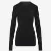 Womens COMMANDO Topstops | Butter Long Sleeve Crewneck Black