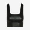 Womens COMMANDO Topstops | Faux Leather Squareneck Crop Top