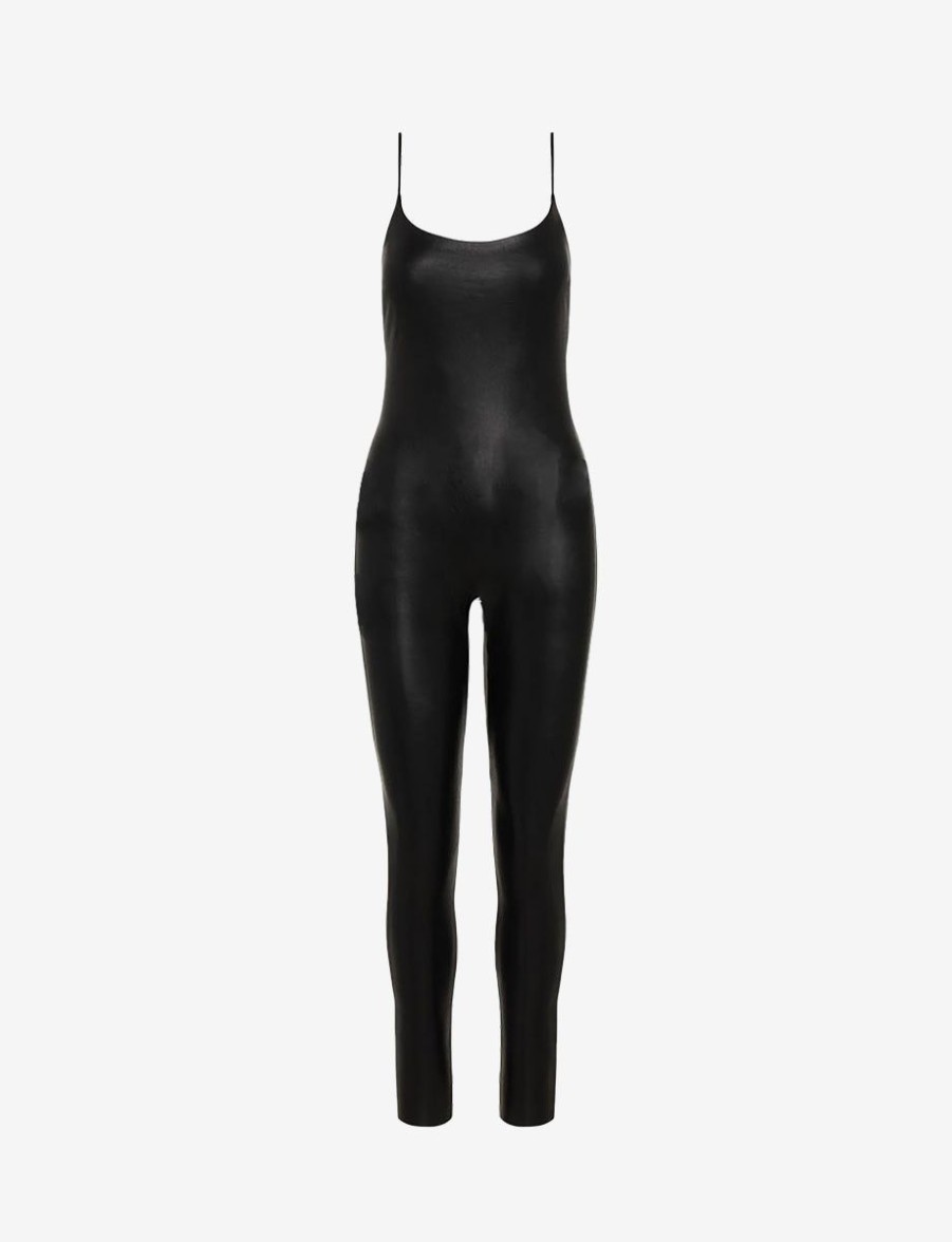 Womens COMMANDO Bodysuitsbodysuits | Faux Leather Cami Cat Suit Black