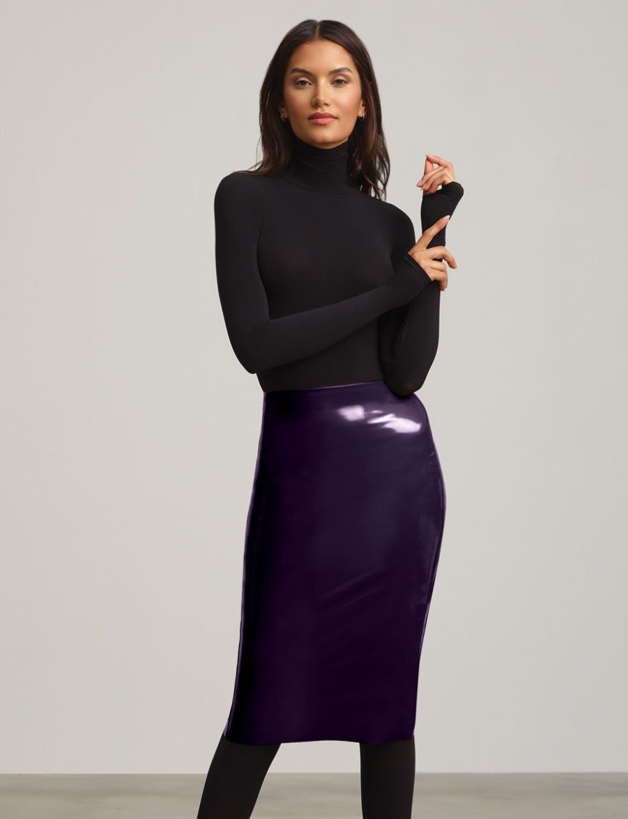 Womens COMMANDO Skirts & Dressesskirts & Dresses | Faux Patent Leather Midi Skirt