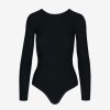 Womens COMMANDO Bodysuitsbodysuits | Butter Long Sleeve Crewneck Bodysuit Black