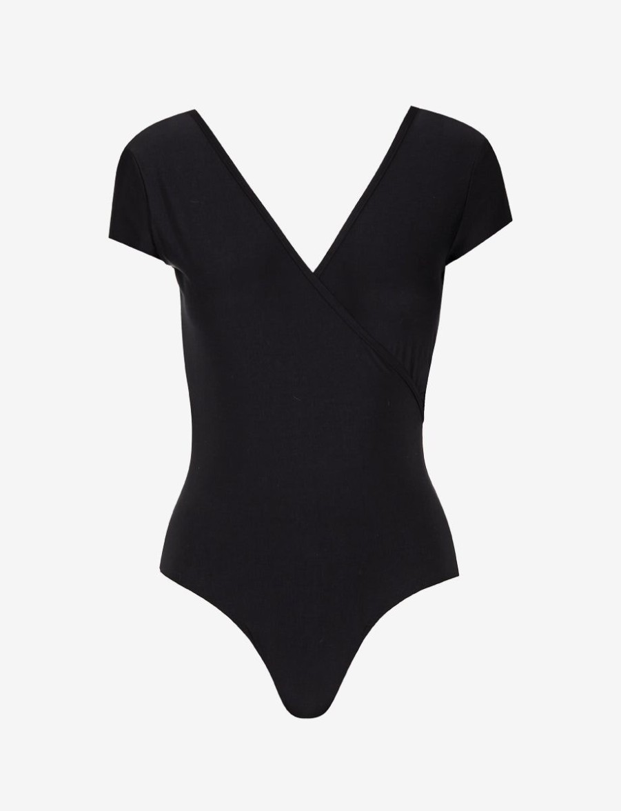 Womens COMMANDO Bodysuitsbodysuits | Butter Cap Sleeve Wrap Bodysuit